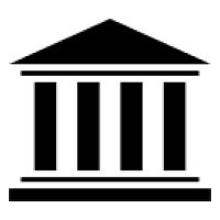 Black square with a white lowercase "u".